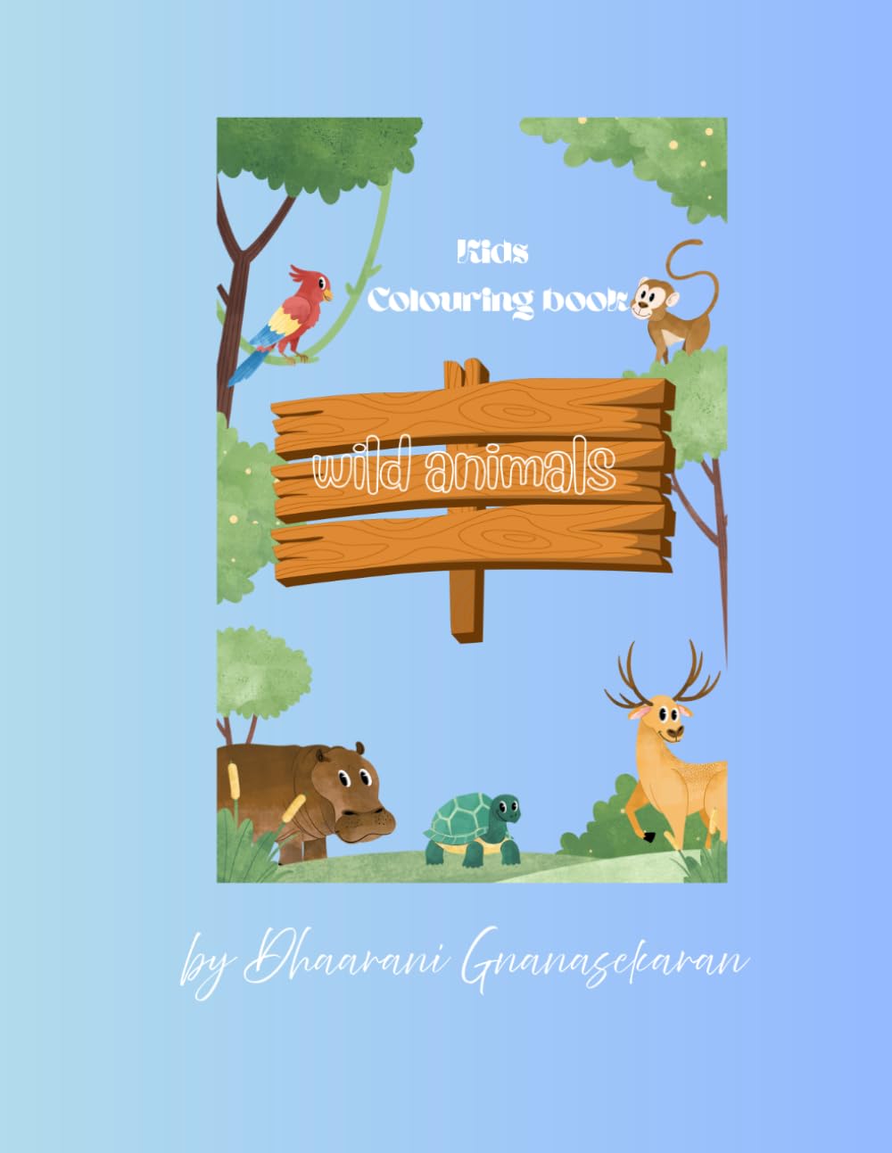 Kids colouring book: Wild animals