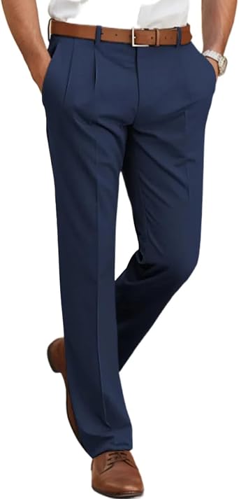 Mens Classic Suit Pants Casual Formal Dress Pants Slim Fit Dress Pants Straight Modern