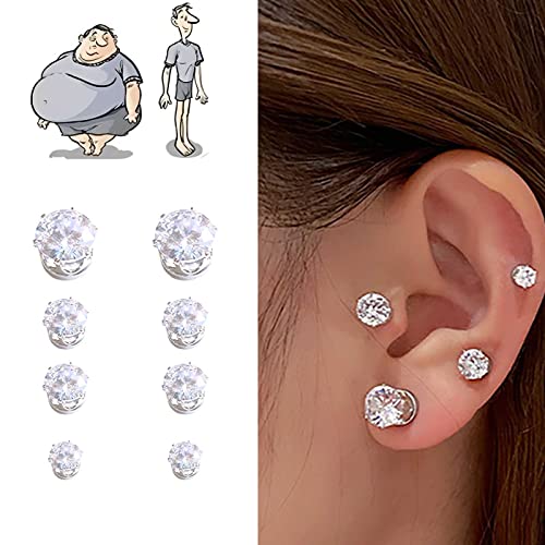 BMDHA 4 Paare LymphflüSsigkeit Ohrringe, Magnet Ohrringe Herren FöRdert Die Lipolyse, Gewichtsabnahme Und PlastizitäT Kein Ohrlochstechen Erforderlich Ohrclips FüR Frauen MäNner Cover