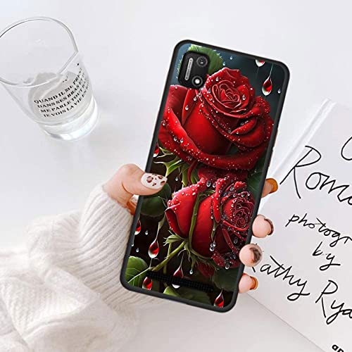 Image of for Cloud Mobile Stratus C7 Phone Case, Soft TPU Ultra-Thin Cloud Mobile Stratus C7 Case for Women, Flexible Anti Scratch Protective Shockproof Cover,Red Rose