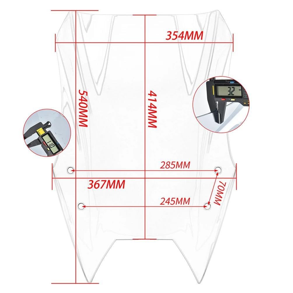Lorababer Déflecteur Vent Pare-Brise Moto Suzuki V-Strom 650 2017-2023 - Transparent