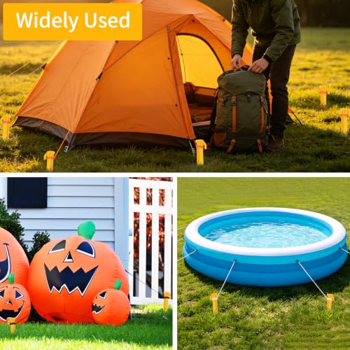 14 Piezas Estacas de Tienda de Plástico, Clavijas de Tienda de 5.7 Pulgadas con Gancho para Camping miniatura 7