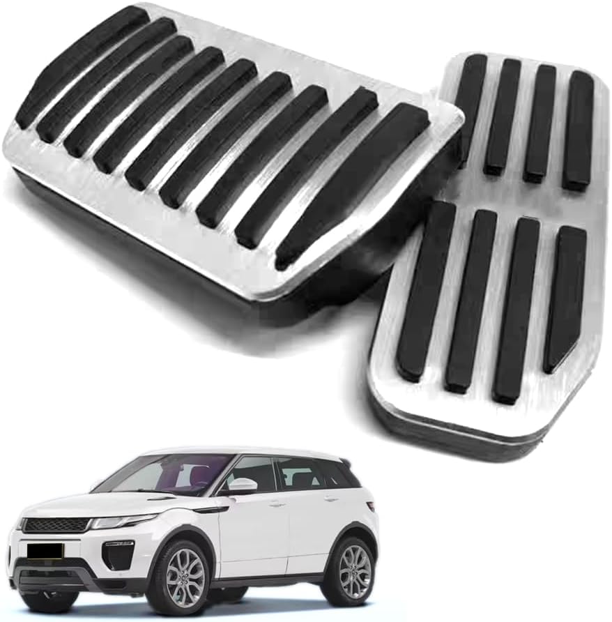 Car Pedal Covers for Land Rover Range Rover Evoque 2015 2016 2017 2018 2019-2021, Auto Aluminum Gas Pedal Covers Accessories Replacement, Non-Slip Accelerator Brake Foot Rest Pedals(Set of 2)