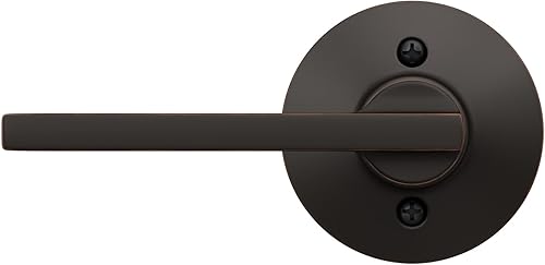 Miniatura 247 de Schlage Latitude F10 LAT 622 CEN Manija de paso con roseta Century, para pasillo y armario, negro mate Mate negro