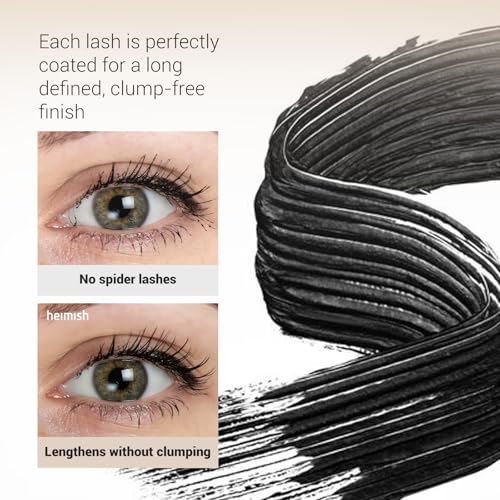 HEIMISH Dailism Smudge Stop Mascara 0.32oz/9g - Curling & Lengthening, Long-lasting, Waterproof, Smudge-proof, Non-Clumping, Washable Cleansing Korean Mascara - Black Curling