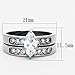 Marimor Jewelry His and Her 3 Piece Stainless Steel 1.65 Carat Cubic Zirconia Bridal Set and Men's Classic Wedding Band
