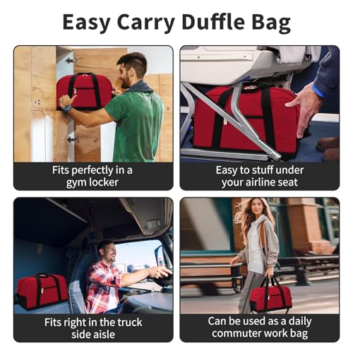 YoKelly Small Duffle Bag 14 inch Carry On Mini Duffel Bag Lightweight for Travel Gym Sport-Red - Image 2