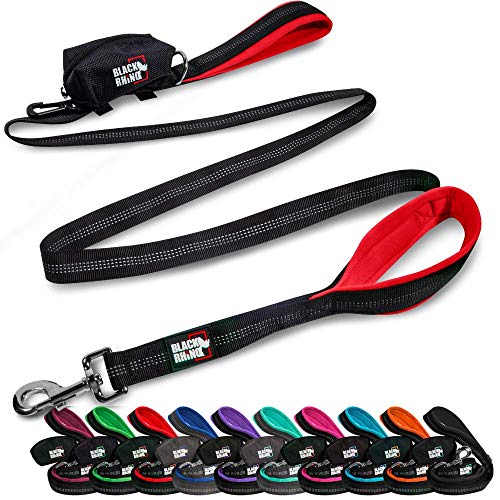 Black Rhino Dog Leash - Heavy Duty - Medium & Large Dogs | 6ft Long Leashes | Two Traffic Padded Comfort Handles for…