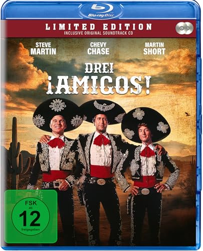 Drei Amigos! - Limited Edition (Blu-ray+CD) für 12,99 EUR (-14%) statt 15,15 EUR bei amazon.de Bild: Drei Amigos! - Limited Edition (Blu-ray+CD) für 12,99 EUR (-14%) statt 15,15 EUR bei amazon.de