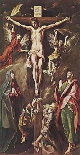 Toile La Crucifixion Le Greco 60x90cm art chrétien moderne pour decoration de salon