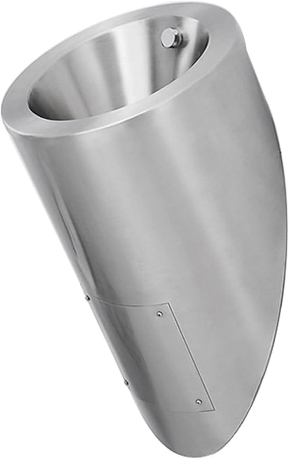 High-Efficiency Flushing Urinal for Commercial Public Toilets - Wall-Mounted Stainless Steel Urinal with Integrated Automatic Sensor Urine Diverter，Si，Silver-Urinal