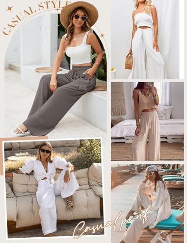 Pantalon élégant décontracté en lin et coton au tombé impeccable