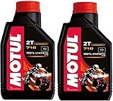 Motul 104034 Set of 2 710 2T Motor Oil 1-Liter Bottles