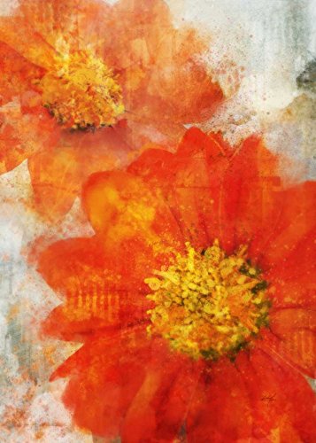 Tableau floral Tithonia Bloom 1 Ken Roko grand cadre pour chambre chic