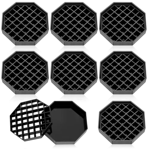 Suclain 8 Piece Coffee Drip Tray Black Plastic Octagon