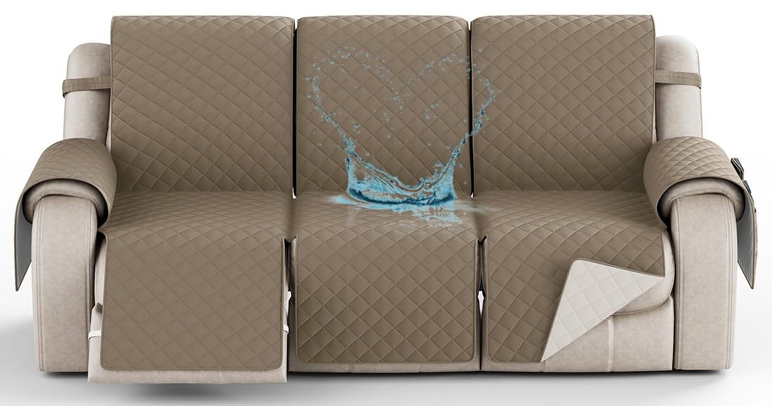 YNJJKA Reclining Chair Cover Sofa Covers Recliner 4 3 2 1 Seater Protector Waterproof for Armchair Chair, Non-Slip Fabric Couch Armchairs Protectors Pets(2135,3 SEATER 82")