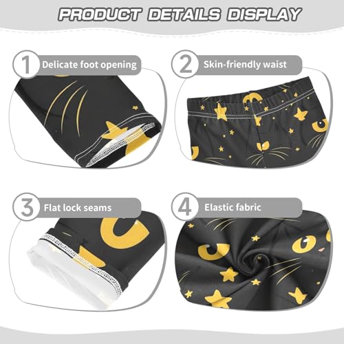 Girls' Leggings Black Cat Eyes Stars Kids Yoga Tights Pants 1 Pack 208586063