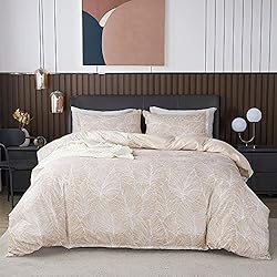 Funda Nordica Beige Ikea Juego Funda Nordica Cama 135/150 con Patrón de Hojas Tropicales, Funda Edredon 220x240 cm Microfibra Suave Transpirable y 2 x Fundas de Almohada de 50x70 cm, Fundas Nórdicas Beige