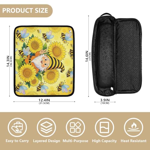 Bolsa de viaje para herramientas de cabello con tapete resistente al calor removible para planchas grandes y rizadores miniatura 4