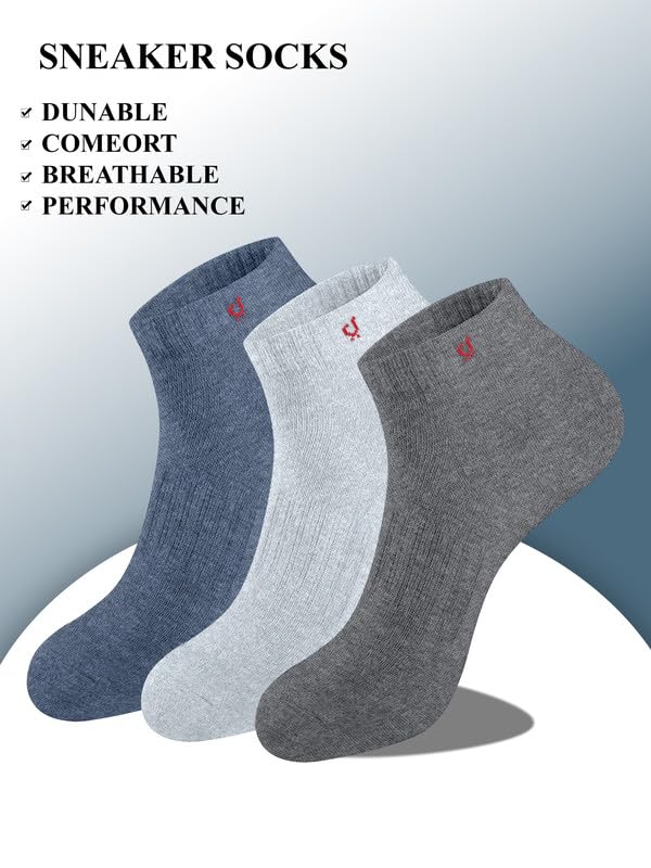TRENDMALLS Cotton Blend Socks for Mens & Womens, Sneakers Length Fit, Athletic Odour Free with Arch Support Sports Running wear Unisex Free Size (Packs of 3 & 6) 1