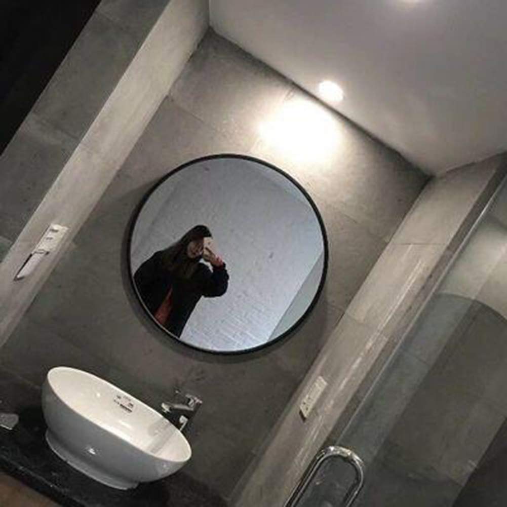 Bathroom mirror Baño Montado en la Pared Redondo Espejo- Enmarcado metalico Grande Espejos de vanidad Espejo de Aumento Ducha Espejo para maquillarse- Habitación Sala Pasillo
