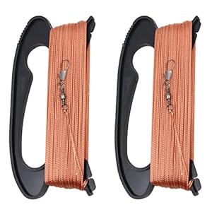 Hsthe Sea Vliegerhaspel Vliegersnaar met inpakpapier Vliegerlijn 100 m Pack van 2 (zwart)