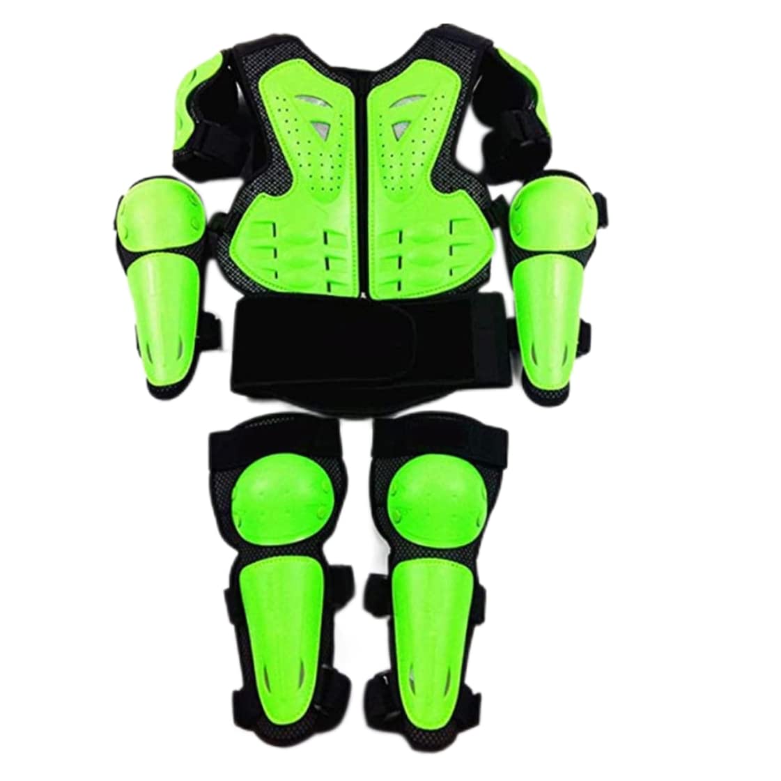 Baobiutin Green Kids Motocross Body Armour, 5-13 Years, Unisex, Plastic, Impact Protection Gear, Motocross, Inline Skating, Riding, Skateboarding, Cycling, Scooters, Skiing