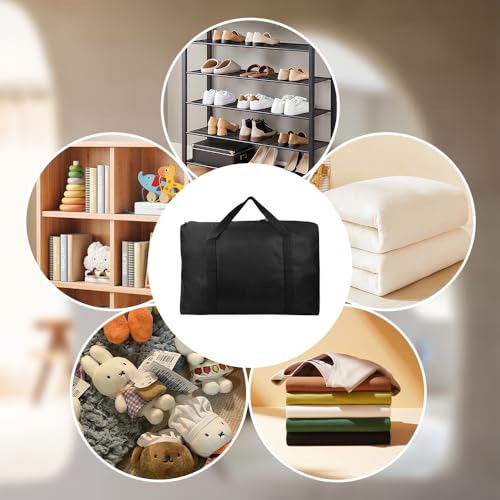 oupados Schwarz Oxford Aufbewahrungstasche Verdickt Große Wasserdicht Aufbewahrungstasche Groß Umzugstaschen XXL für Bewegen Reisen Sowie Zum Ordnen Und Aufbewahren Von Kleidung 100×30×60cm