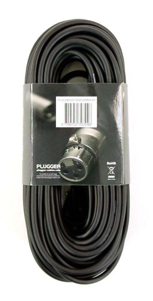 Plugger Câble DMX XLR femelle 3b/mâle 3b 20m Noir