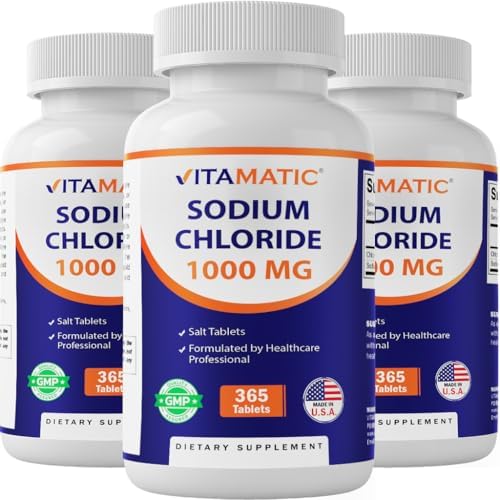 Vitamatic Sodium Chloride 1000mg – 365 Tablets Electrolyte Replen...