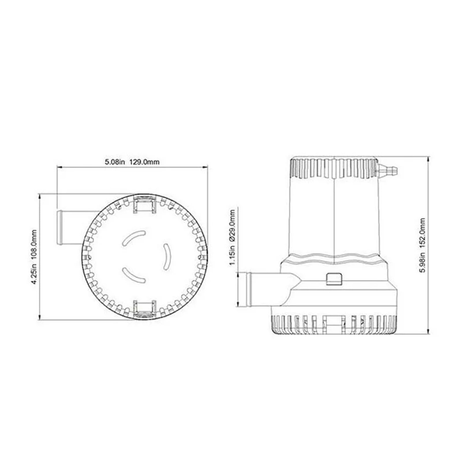 Xuro Bomba de sentina sumergible alta presión, bomba agua eléctrica 12V y 24 voltios utilizada en barcos, hidroaviones, casas rodantes, flotantes, 1500GPH, 2000GPH(2000GPH,12V)