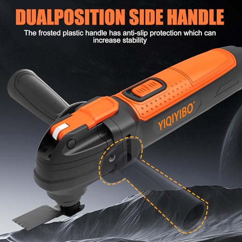YIQIYIBO Multifunktionswerkzeug, 300W Oszillationswerkzeug Oszillierer mit 6 Drehzahl 1100-21000 RPM, 3° Oszillationswinkel Oszillierende Säge für Schneiden, Polieren, Schleifen, Schaben
