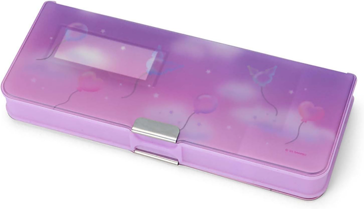 Sanrio 264989 Double-Sided Pencil Case, Chrome, Double-Sided Opening, 6 Pencil Holder, with Mini Sharpener Name Space