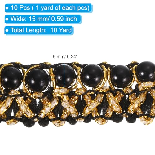 PATIKIL 10 Yard Faux Pearls Lace Ribbon - Image 2