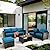 Premium 7 Pieces Outdoor Patio Furniture Set, Outdoor Sectional Furniture,Wicker Patio Conversation Sets for Backyard Lawn Poolside with Ottoman Cushions and Coffee Table (Coffee-Peacock Blue, X-7pcs)