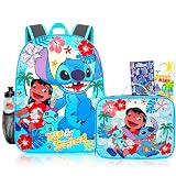 Mochila Lilo & Stitch com lancheira para crianças pacote escolar + mais