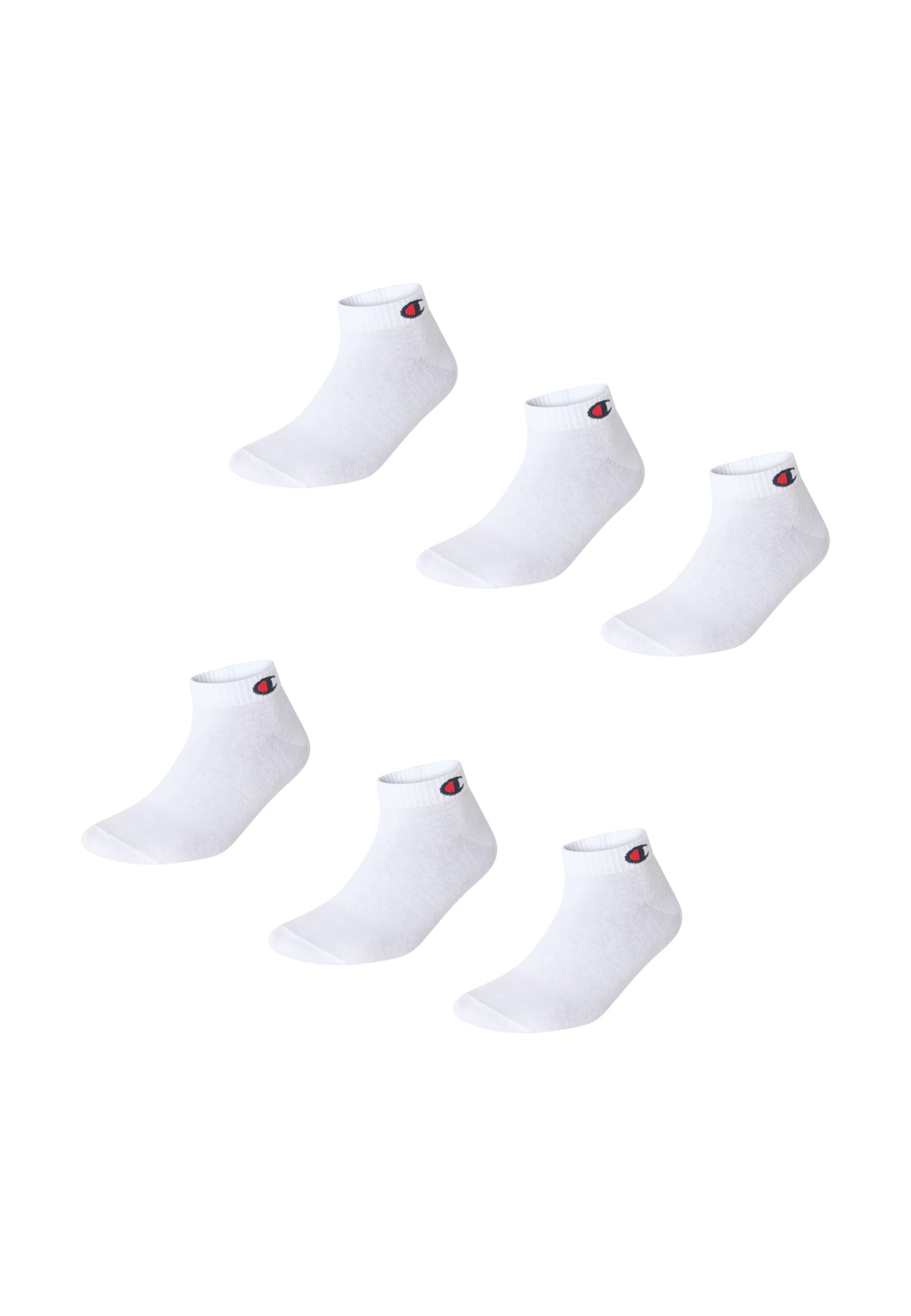 Champion Accessories Basics 6pk Quarter Socks, White, 6 UK