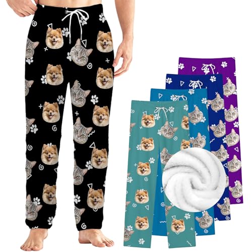 Personalized Flannel Pajamas Pants with Photo for Men Women Custom Pajama Bottoms Customized Picture PJ Pants Custom Gifts