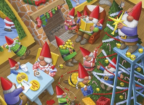 Ceaco - Puzzle de 100 piezas Holiday Christmas Time Gnomes para niños 5-6+ años miniatura 2