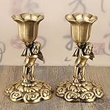 candelabro bronce iglesia Diseño retro: este diseño de portavelas es simple, el estilo antiguo hace que el portavelas sea elegante y con clase, y agrega mucho encanto vintage y uso durante todo el año.
