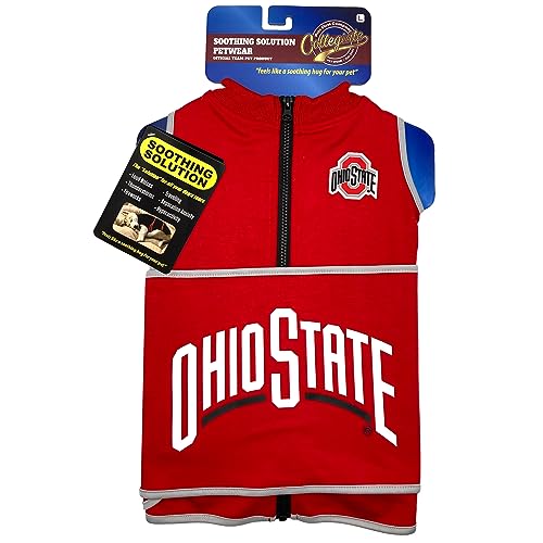 NCAA Ohio State Buckeyes Dog Anxiety Shirt Calming Soothing Vest, for Dogs Cats with Anxiety, Fears, Fireworks, Loud Noises, Dark, Lonely Keeps Dogs Calm Feeling Safe, Relaxing Jacket Large by Pets First - Image 8