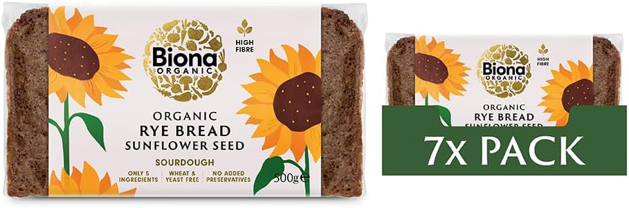 Rye Sunflower seed Bread Organic 500g (Pack of 7)