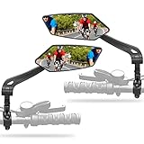 Fahrradspiegel extra große Spiegelfläche, 2 Stück Schlagfestes Echtglas 15cm Klappbar Verlängerter Griff, Fahrradspiegel für Lenker ebike, Rückspiegel Fahrrad Rückspiegel für E-bike (22-25 mm)