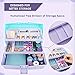 TERGOO 12in 3-Layer Plastic Craft Organizers and Storage, Portable Folding Tackle Box with Handle & Adjustable Dividers, Multipurpose Case for Sewing, Art Supplies, Medicine, Tools (Purple Blue)