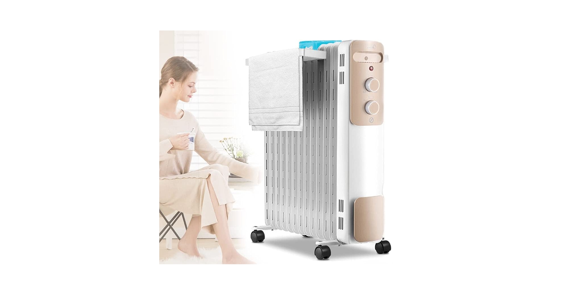 Amazon.co.jp: スペース ヒーター 13 フィン、2200W オイル充填