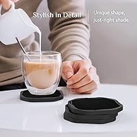 Vista 2 de UMIRRO Posavasos absorbentes para bebidas, posavasos de copa de silicona genial con inserto de fieltro para decoración moderna de mesa de café