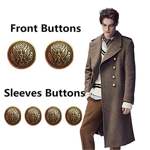 YaHoGa 14pcs Antique Gold Blazer Buttons for Men's Suits Blazers Sport Coats 20mm 15mm Metal Shank Blazer Buttons Set for Sewing Coats Suits Blazers (MB20050)