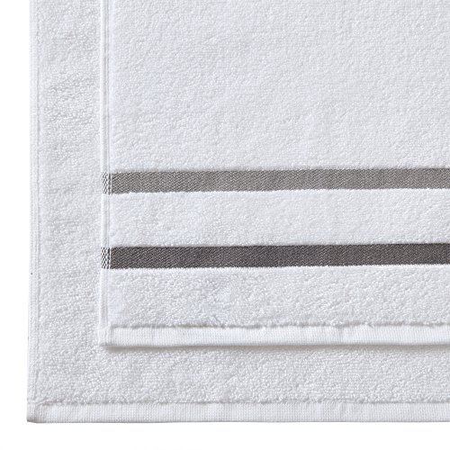 Comfort Spaces Cotton 8 Piece Bath Towel Set Striped Ultra Soft Hotel Quality Quick Dry Absorbent Bathroom Shower Hand Face Washcloths, Multi-Sizes, Zero Twist Charcoal 8 Piece #TOP4