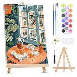QENSPE Paint by Numbers for Adults on Framed Canvas - wit…