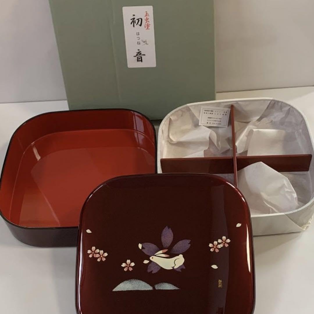 Amazon.co.jp: 会津塗り二段重箱「初音」玉虫塗 品 : ホーム